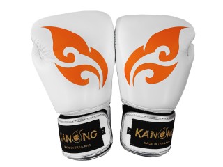 Kanong boksehansker (mikrofiberlær) : Thai-Wing-Hvit