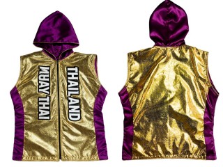Kanong Muay Thai Gensere / Hettejakke : KNHOD-004-Gull-Fiolett