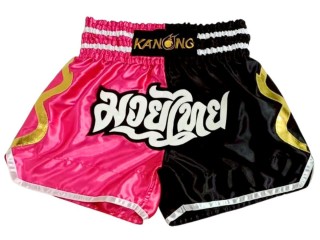 Kanong Muay Thaiboksing Shorts Kickboksing : KNS-14 3-Rosa-Svart