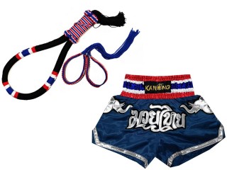 Mongkol Prajead sett med Muay Thai Shorts : 125-Navy