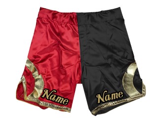 Tilpass MMA-shorts legg til navn eller logo: rød-svart