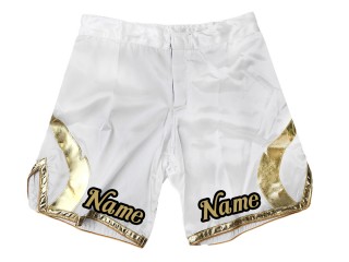 Tilpass MMA-shorts legg til navn eller logo: Hvit