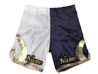Personlig MMA Shorts: Hvit-Marineblå