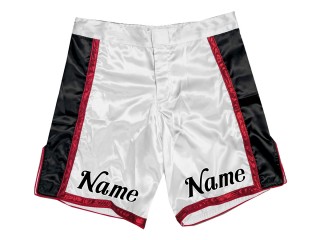 Spesialdesignet MMA-shorts med navn eller logo: Hvit-Rød