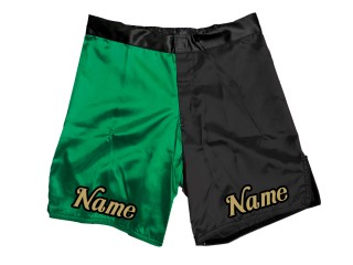 Egendefinerte MMA-shorts legger til navn eller logo: Grønn-svart