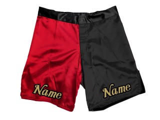 Egendefinert MMA-shorts med navn eller logo: Rød-Sort