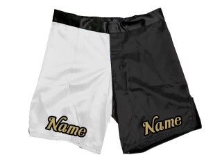 Personlig MMA Shorts : Hvit-Svart