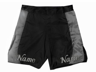Tilpass MMA-shorts med navn eller logo: Svart-grå