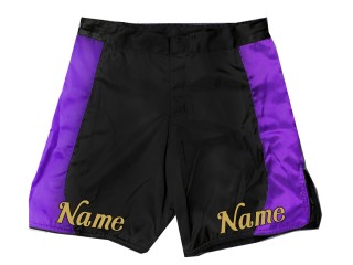 Tilpass MMA-shorts med navn eller logo: Svart-lilla
