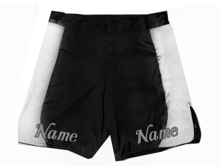Egendefinert MMA-shorts med navn eller logo: Svart-Hvit
