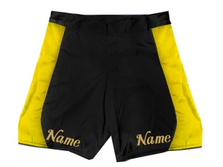 Egendefinerte MMA-shorts med navn eller logo: Svart-gul