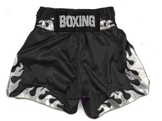 Personlig Boxing Shorts : KNBSH-038-Sort-sølv
