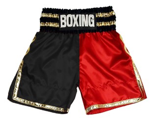 Personlig Boxing Shorts : KNBSH-039-Sort-Rød