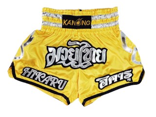 Personlig Muay Thai Shorts : KNSCUST-1212 Gul