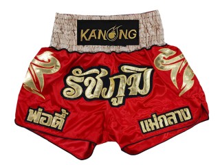 Personlig Muay Thai Shorts : KNSCUST-1223 Rød