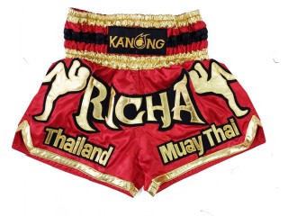 Personlig Muay Thai Shorts : KNSCUST-1226 Rød