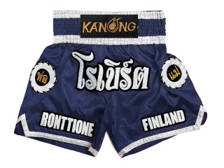 Personlig Muay Thai Shorts : KNSCUST-1242-Marineblå