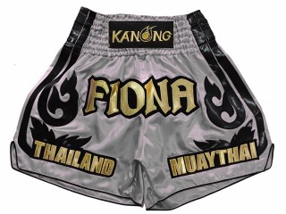 Personlig Muay Thai Shorts : KNSCUST-1246-Grå