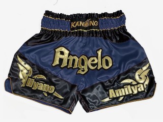 Personlig Muay Thai Shorts : KNSCUST-1248-Marineblå