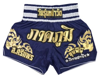 Personlig Muay Thai Shorts : KNSCUST-1249-Marineblå