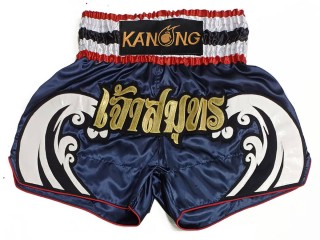 Personlig Muay Thai Shorts : KNSCUST-1259 Marineblå