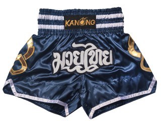 Kanong Muay Thaiboksing Shorts Kickboksing : KNS-143-Marineblå