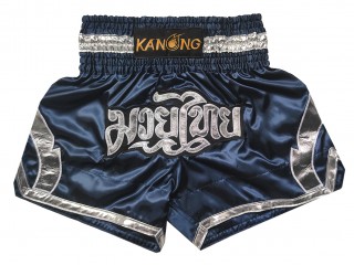 Kanong Muay Thaiboksing Shorts Kickboksing : KNS-144-Marineblå