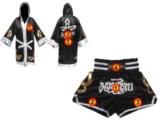 Personlig Kanong Muay Thai Bokseklær + Muay Thai Shorts