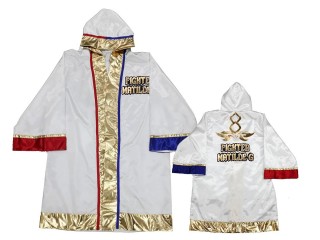 Personlig Kanong Muay Thai Boksekåpe : KNFIRCUST-003 Hvit