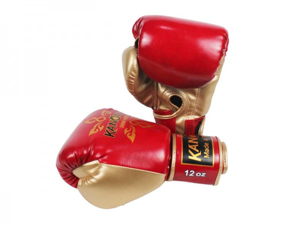 Kanong Kickoxing hansker : Thai Power rød/Gull