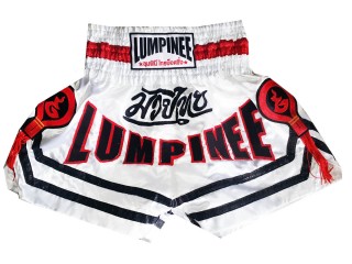 Lumpinee Muay Thai Bokseshorts for barn  : LUM-036-Hvit-K