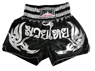 Lumpinee Muay Thai shorts barn : LUM-050-Svart-Sølv-K