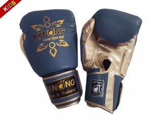 Kanong Muay Thai bokse hansker barn junior : Thai Power Marineblå/Gull