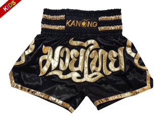 Kanong Shorts Kickboksing barn: KNS-121-Svart