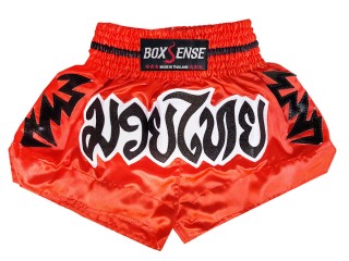 Boxsense Muay Thai Boksning Shorts  : BXS-090-Rød