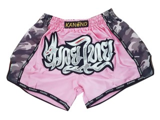 Kanong Retro Muay Thai Shorts : KNSRTO-231-rosa