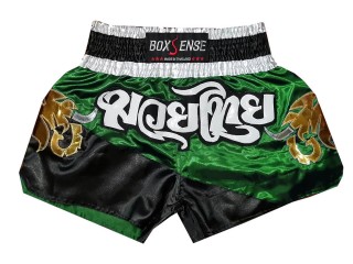 Boxsense Muay Thai Boksning Shorts : BXS-091-Grønn