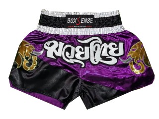 Boxsense Muay Thai Boksning Shorts : BXS-091-lilla