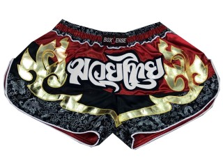 Boxsense Retro Muay Thai Shorts : BXSRTO-028-Rød
