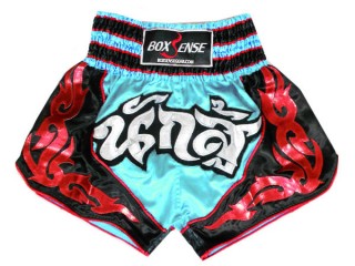 Boxsense Muay Thai Boksning Shorts : BXS-063-Lyse blå