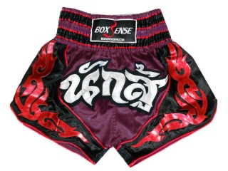 Boxsense Muay Thai Boksning Shorts : BXS-063-rødbrun