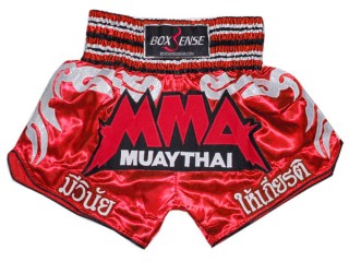 Boxsense Muay Thai Boksning Shorts : BXS-066-Rød 