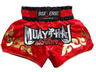 Boxsense Muay Thai Boksning Shorts : BXS-092-Rød 