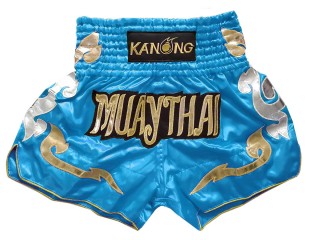 Kanong Muay Thaiboksing Shorts Kickboksing : KNS-126-himmelblå