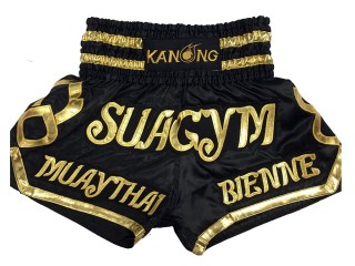 Personlig Muay Thai Shorts : KNSCUST-1001 Svart