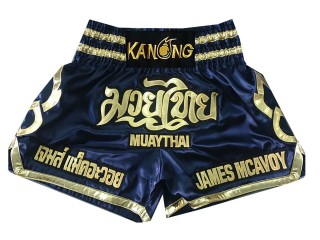 Personlig Muay Thai Shorts : KNSCUST-1002 Marineblå