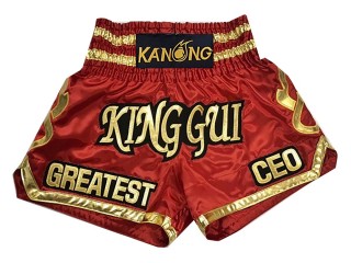 Personlig Muay Thai Shorts : KNSCUST-1004 Rød