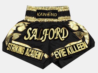 Personlig Muay Thai Shorts : KNSCUST-1007 Svart