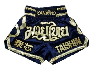 Personlig Muay Thai Shorts : KNSCUST-1008 Marineblå