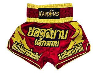 Personlig Muay Thai Shorts : KNSCUST-1016 Rød